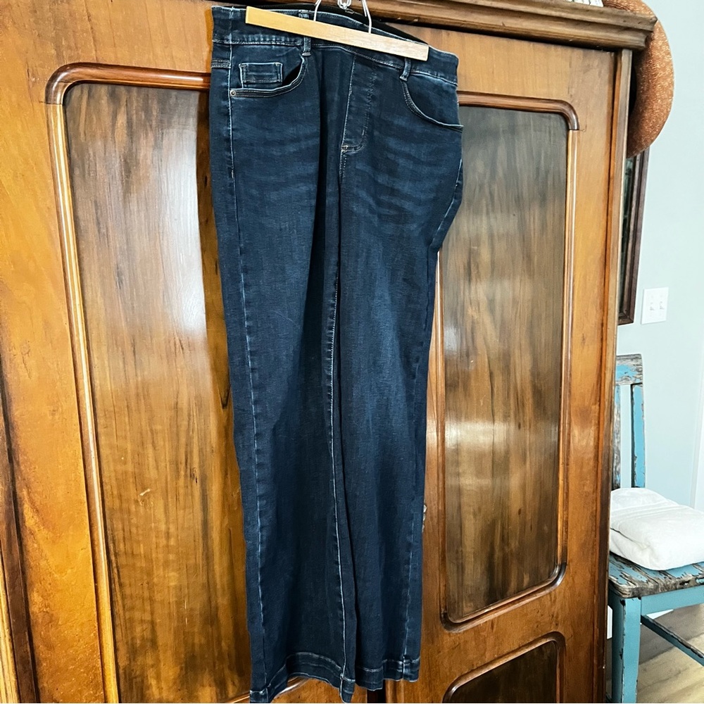 Tribal Dark Blue Flare Jeans - Picture 2 of 4